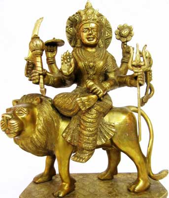 Durga on lion idol