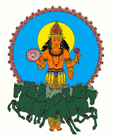 Vedic God Surya, known as The Sun